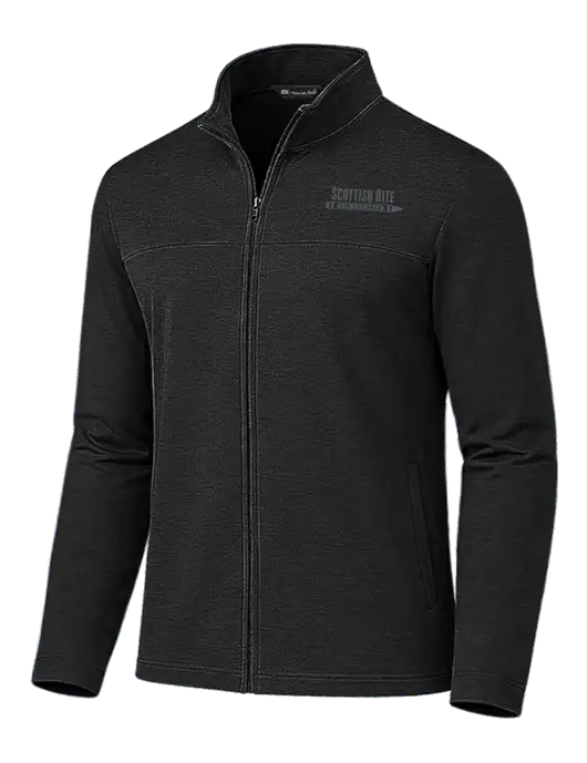 TravisMathew Black Newport Full-Zip Fleece Jacket w/Scottish Rite for Children Logo