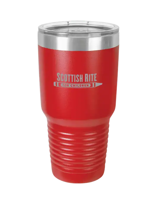 Polar Camel 30 oz Powder Coated Red Vacuum Insulated Tumbler  w/Scottish Rite for Children Logo