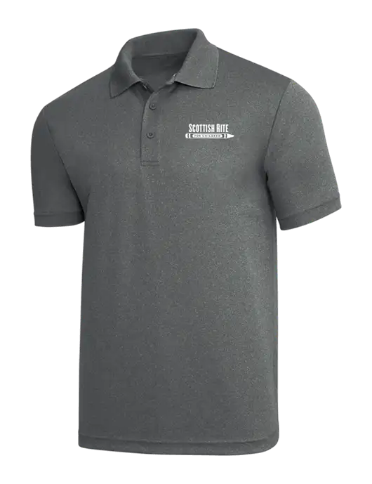 Medium Grey Heather PosiCharge RacerMesh Polo w/Scottish Rite for Children Logo