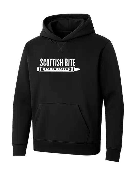 Allmade Deep Black Organic French Terry Pullover Hoodie w/Scottish Rite for Children Logo