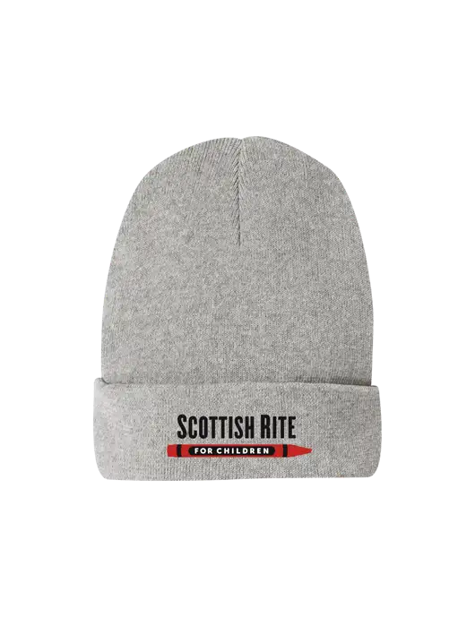 Recycled Light Heather Grey Beanie w/Scottish Rite for Children Logo