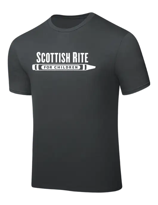 Dark Grey PosiCharge Competitor Tee w/Scottish Rite for Children Logo
