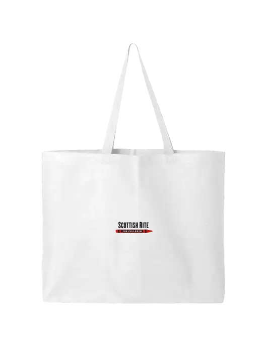Sturdy Canvas White Tote w/Scottish Rite for Children Logo