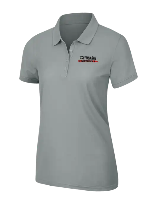 Light Grey Womens Core Classic Pique Polo w/Scottish Rite for Children Logo