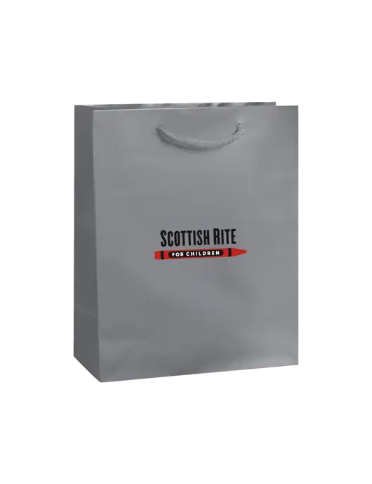 Light Grey Gift Bag Gloss 8x10 w/Scottish Rite for Children Logo