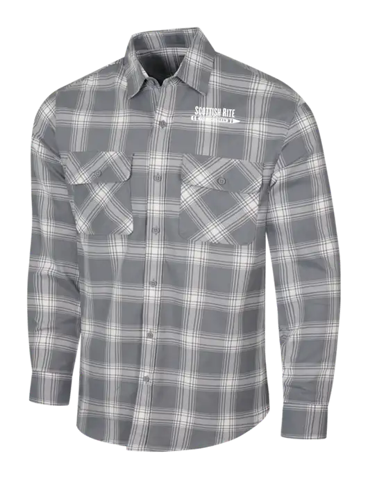 Medium Grey/Cream Plaid Flannel Shirt w/Scottish Rite for Children Logo