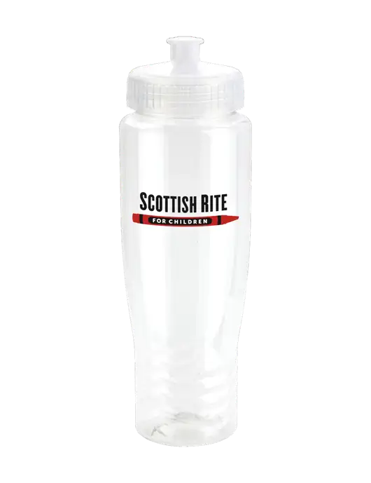 Roam Clear 28 oz Eco-Polyclear Bottle with Push Pull Lid w/Scottish Rite for Children Logo