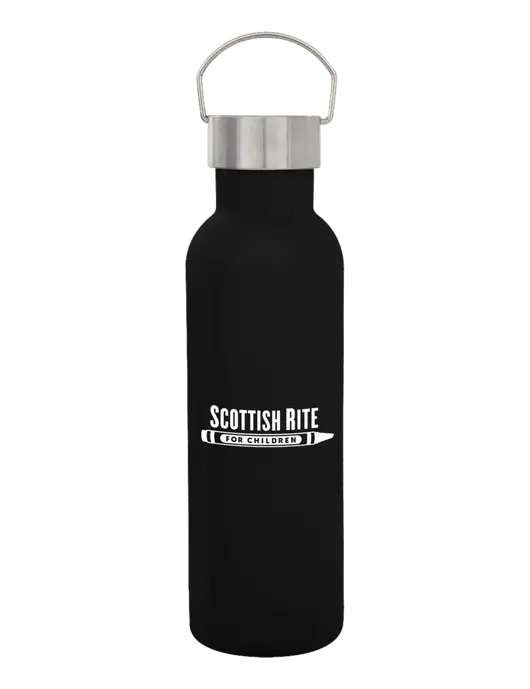 28 oz Black Bubbli Stainless Steel Bottle w/Scottish Rite for Children Logo