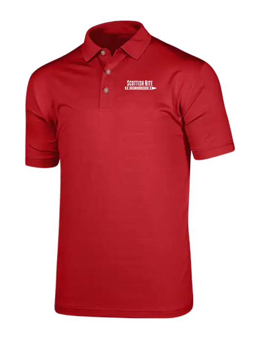 Callaway Vibrant Red Ventilated Polo w/Scottish Rite for Children Logo