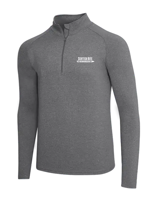 Dark Grey Heather Sport Wick Stretch 1/4 Zip Pullover w/Scottish Rite for Children Logo