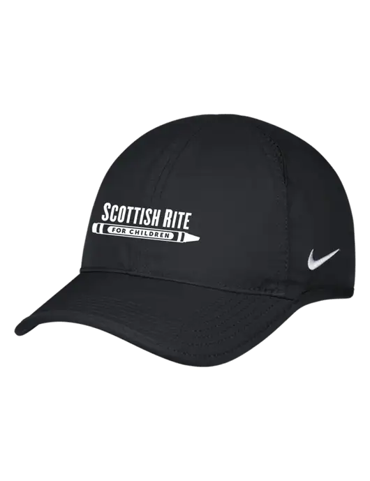 Nike Black Featherlight Cap w/Scottish Rite for Children Logo