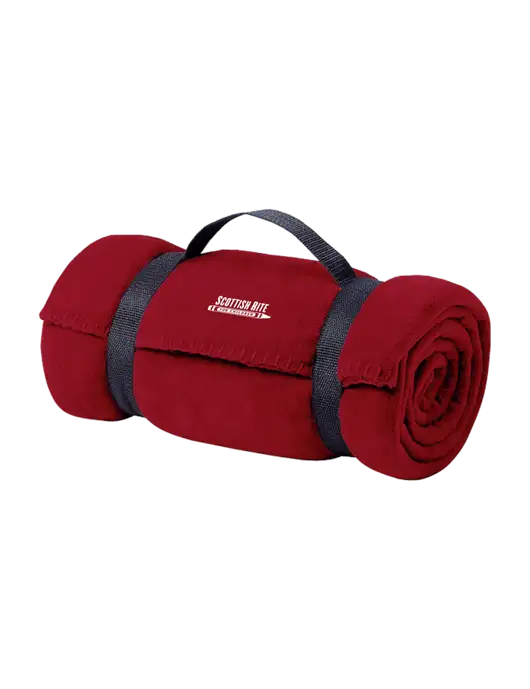 Casual Red Fleece Blanket With Strap w/Scottish Rite for Children Logo