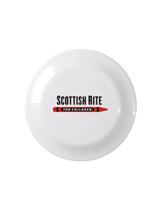 Fun White Flying Disc w/Scottish Rite for Children Logo