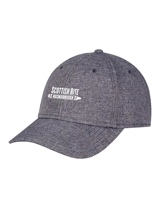 Heather Charcoal Structured Linen Look Cap Hook & Loop w/Scottish Rite for Children Logo