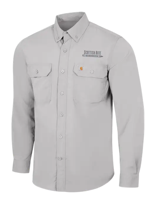 Carhartt Force Light Grey Solid Long Sleeve Shirt w/Scottish Rite for Children Logo