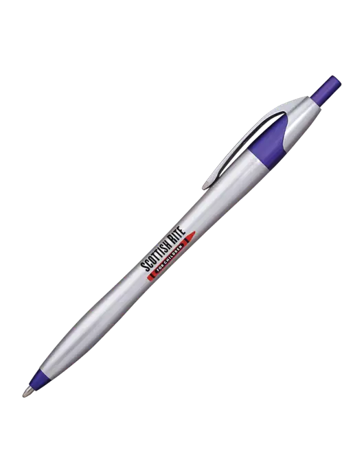 Novella Purple/Chrome Bright Pen - Blue Ink w/Scottish Rite for Children Logo