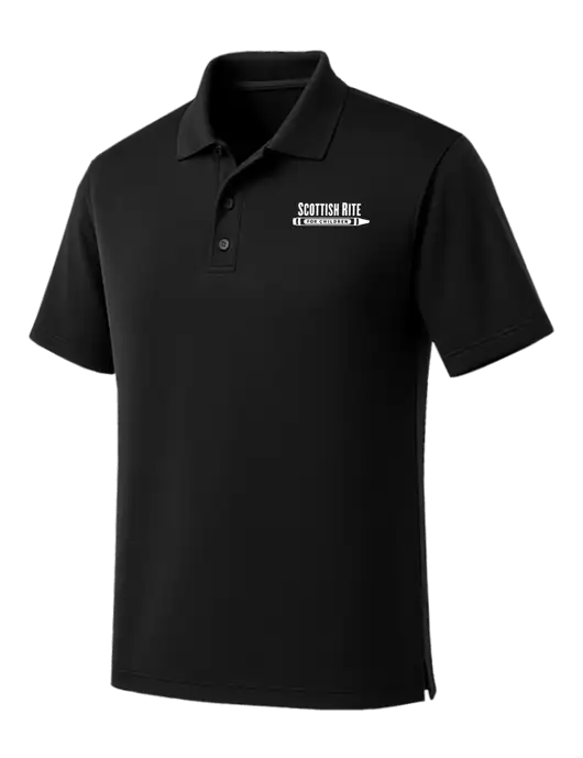 Black Dry Zone UV Micro Mesh Polo w/Scottish Rite for Children Logo