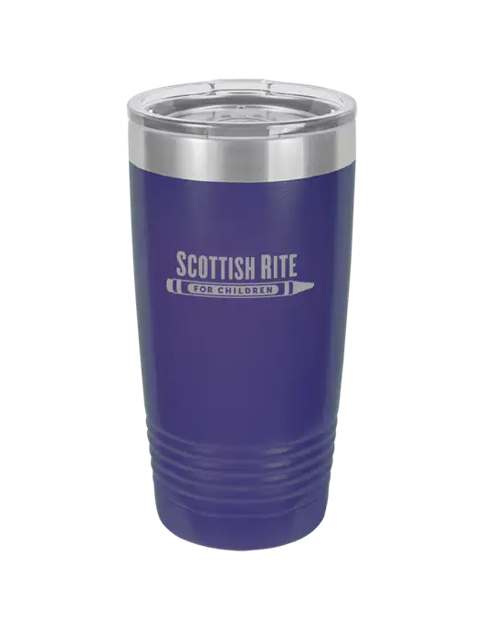 Polar Camel 20 oz Powder Coated Purple Vacuum Insulated Tumbler w/Scottish Rite for Children Logo
