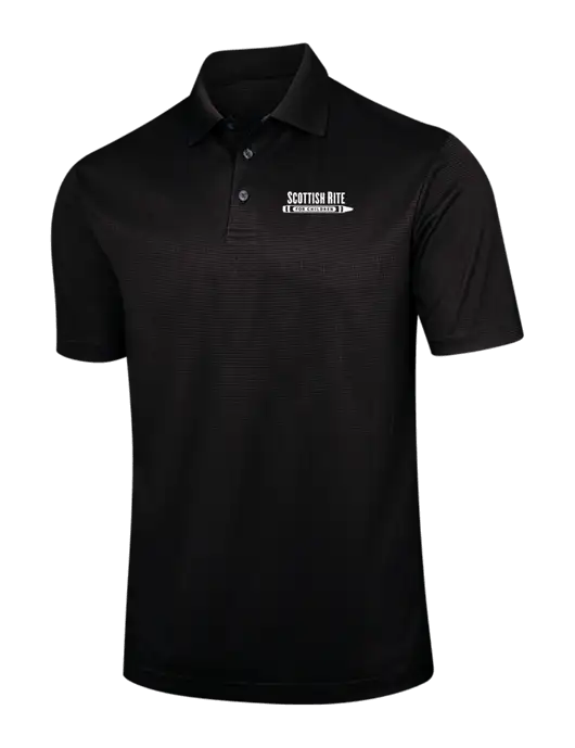 Black Performance Fine Jacquard Polo w/Scottish Rite for Children Logo