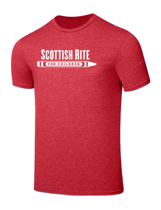 Seriously Soft Heathered Red T-Shirt w/Scottish Rite for Children Logo