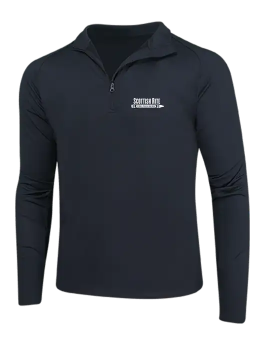 Black Sport Wick Stretch 1/4 Zip Pullover w/Scottish Rite for Children Logo