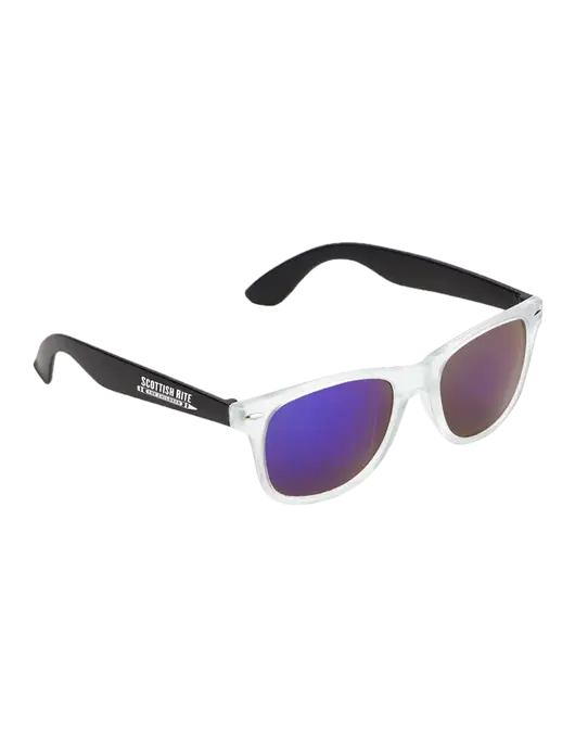 Key West Black Mirrored Sunglasses w/Scottish Rite for Children Logo