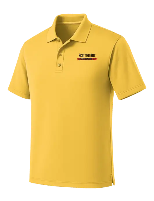 Yellow Dry Zone UV Micro Mesh Polo w/Scottish Rite for Children Logo