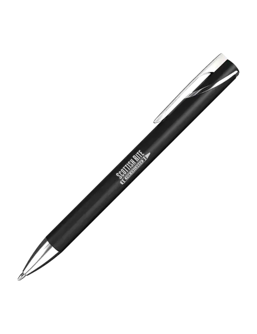 Black/Chrome HyperNova Ballpoint Pen - Black Ink w/Scottish Rite for Children Logo