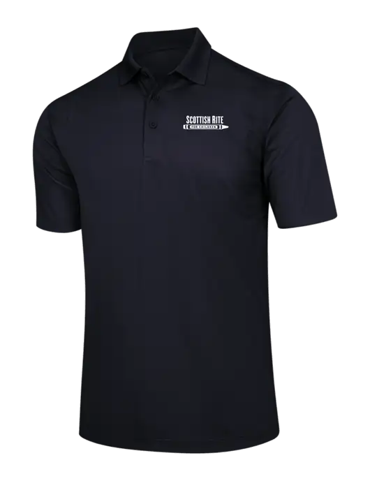 Black Micropique Sport-Wick Polo w/Scottish Rite for Children Logo