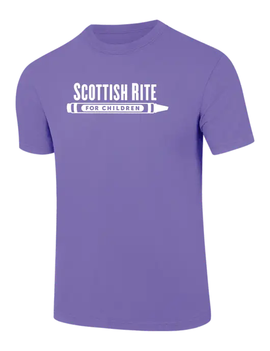 Comfort Colors 6.1 oz Light Purple Heavyweight Ring Spun T-Shirt w/Scottish Rite for Children Logo