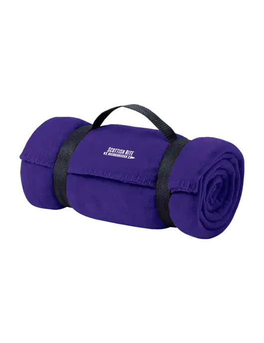 Casual Purple Fleece Blanket With Strap w/Scottish Rite for Children Logo