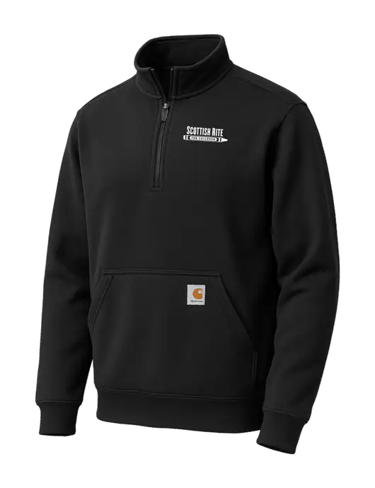 Carhartt Black Midweight 1/4-Zip Mock Neck Sweatshirt w/Scottish Rite for Children Logo