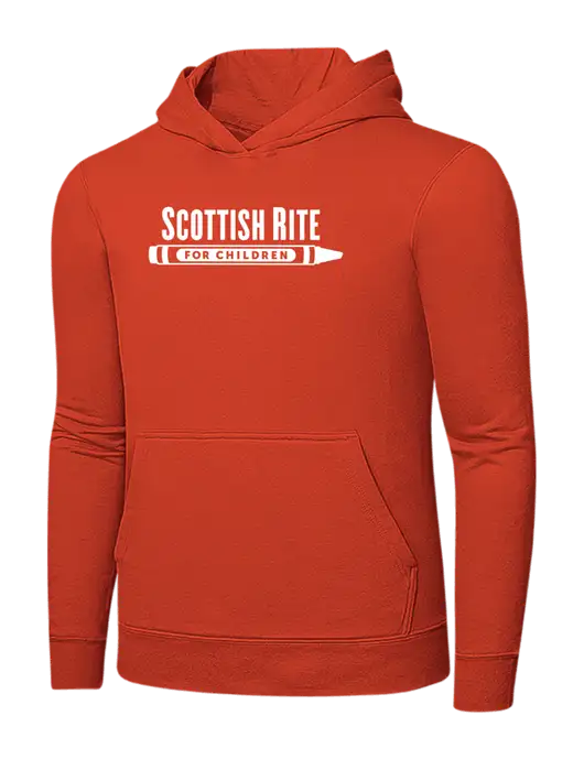 Orange 7.8 oz Ring Spun Hooded Sweatshirt w/Scottish Rite for Children Logo