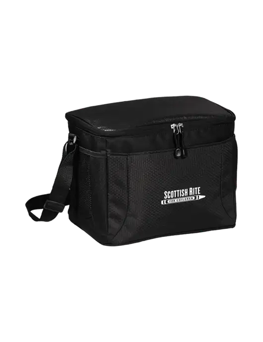 12 Can Black/Black Cube Cooler  w/Scottish Rite for Children Logo