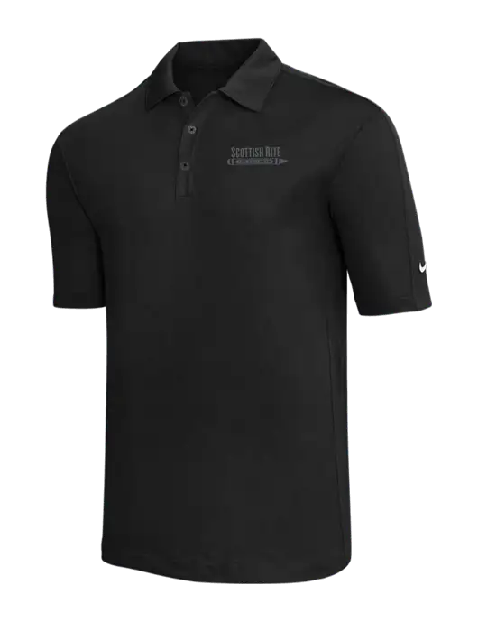 Nike Black Tech Sport Dri-FIT Polo w/Scottish Rite for Children Logo
