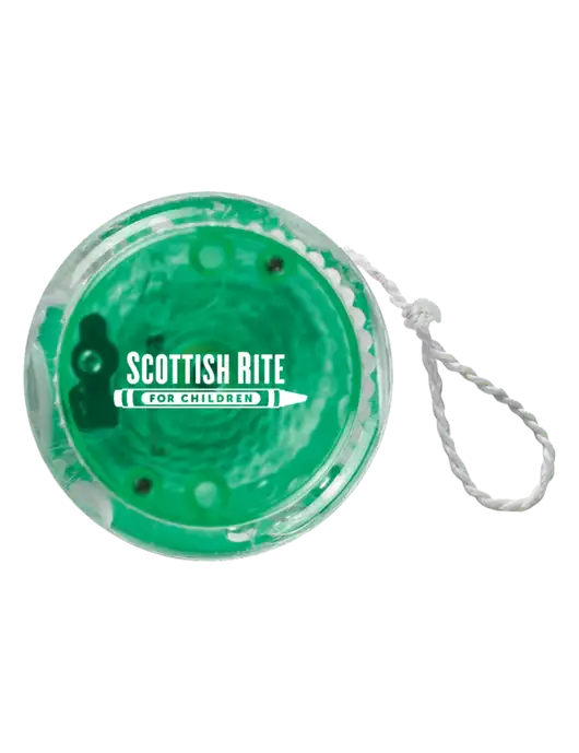 Green Light Up Yo-Yo w/Scottish Rite for Children Logo