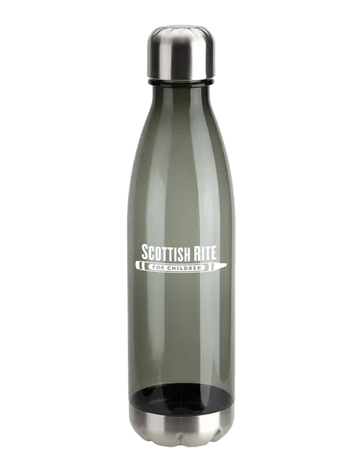 Bayside Tritan Smoke 25 oz Bottle with Stainless Base and Cap w/Scottish Rite for Children Logo