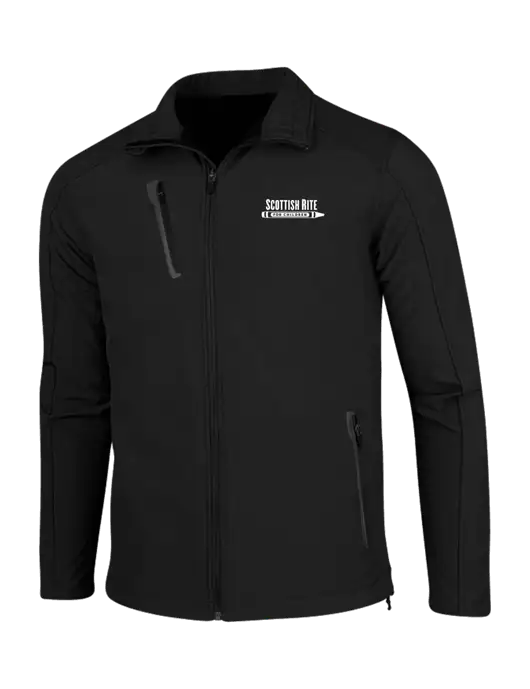 Black Welded Softshell Jacket w/Scottish Rite for Children Logo