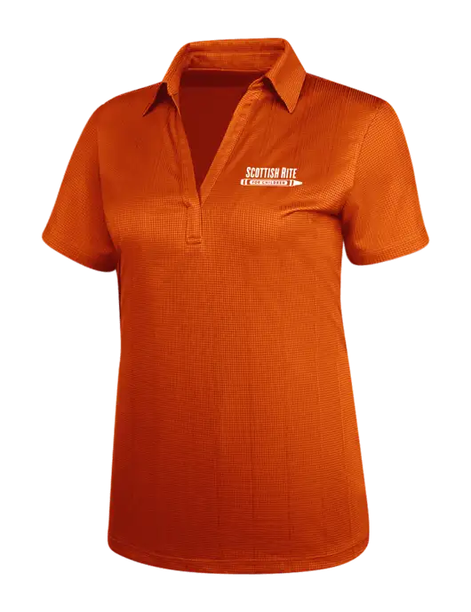 Orange Womens Performance Fine Jacquard Polo w/Scottish Rite for Children Logo