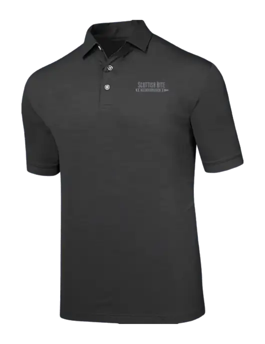Callaway Black Fashion Tonal Polo w/Scottish Rite for Children Logo