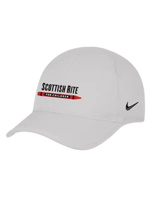 Nike White Featherlight Cap w/Scottish Rite for Children Logo