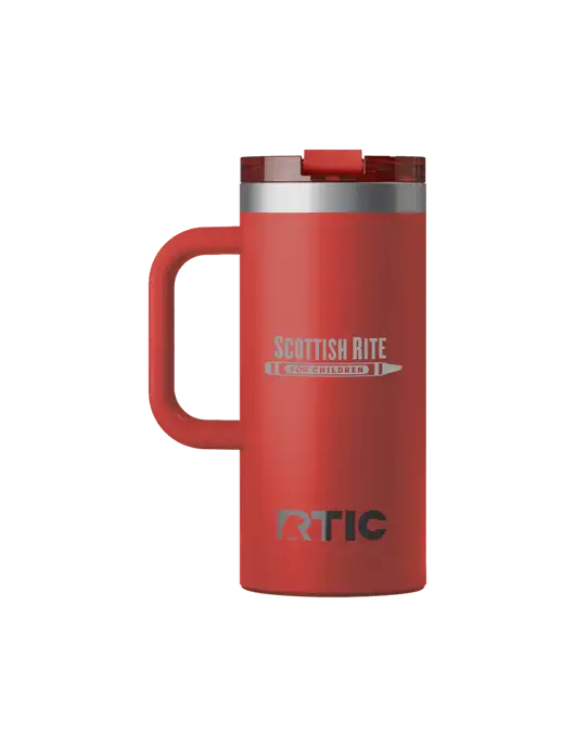 RTIC Road Trip 16 oz Red Travel Mug w/Scottish Rite for Children Logo
