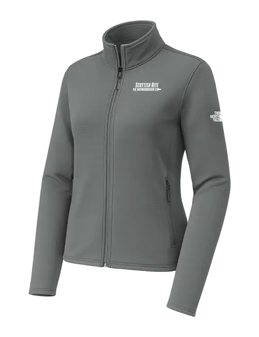 The North Face Womens Aim Full-Zip Dark Medium Grey Fleece Jacket w/Scottish Rite for Children Logo