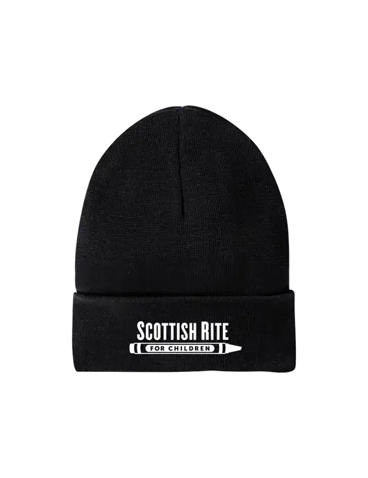 Recycled Black Beanie w/Scottish Rite for Children Logo