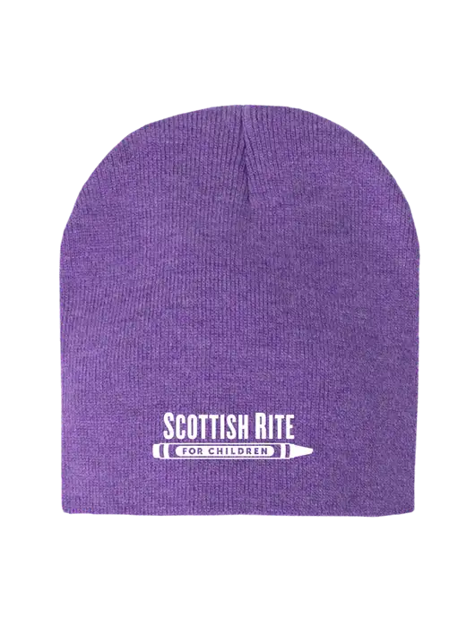 Purple Heather Element Knit Beanie w/Scottish Rite for Children Logo