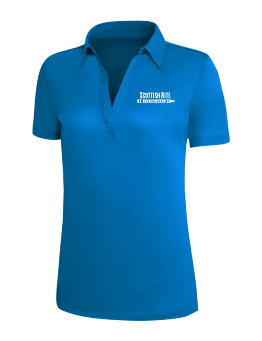 Royal Blue Silk Touch Womens Performance Polo w/Scottish Rite for Children Logo
