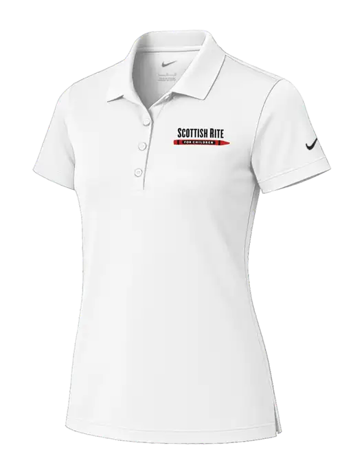 Nike Womens White Tech Basic Dri-FIT Polo
 w/Scottish Rite for Children Logo