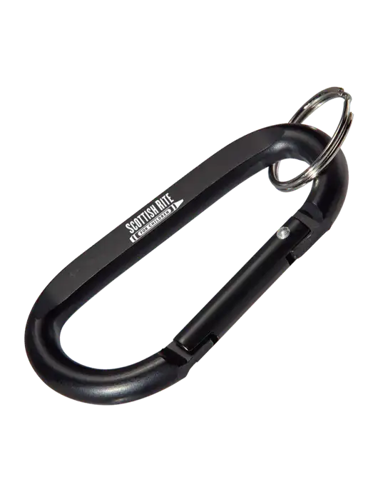 Black Carabiner & Key Ring w/Scottish Rite for Children Logo
