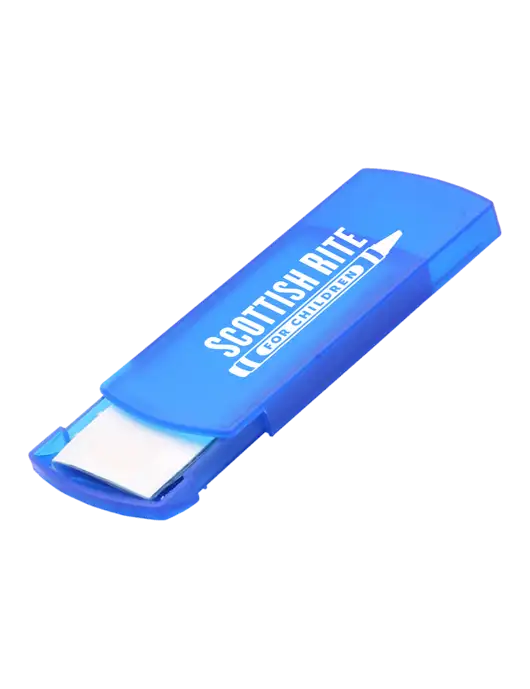 Slide Right Blue Bandage Dispenser w/Scottish Rite for Children Logo