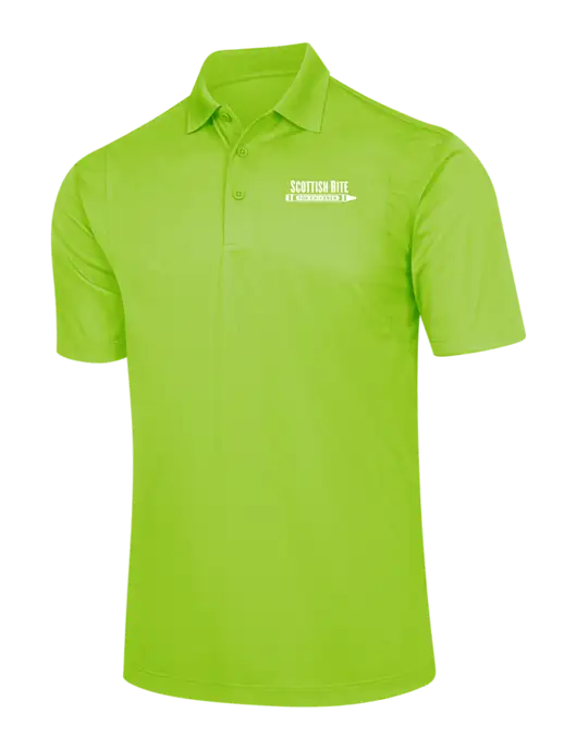 Lime Green Micropique Sport-Wick Polo w/Scottish Rite for Children Logo
